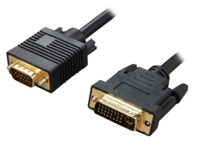 Rosewill RCDV-11007 - Black, 10-Foot DVI-I Male to VGA Male Cable