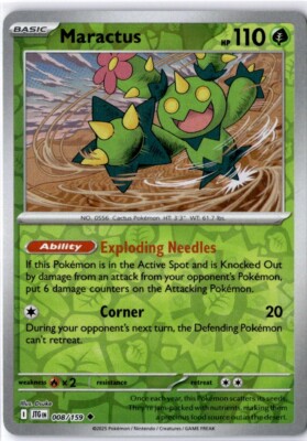Pokemon Maractus 008/159 - Journey Together - Reverse Holo Near Mint English