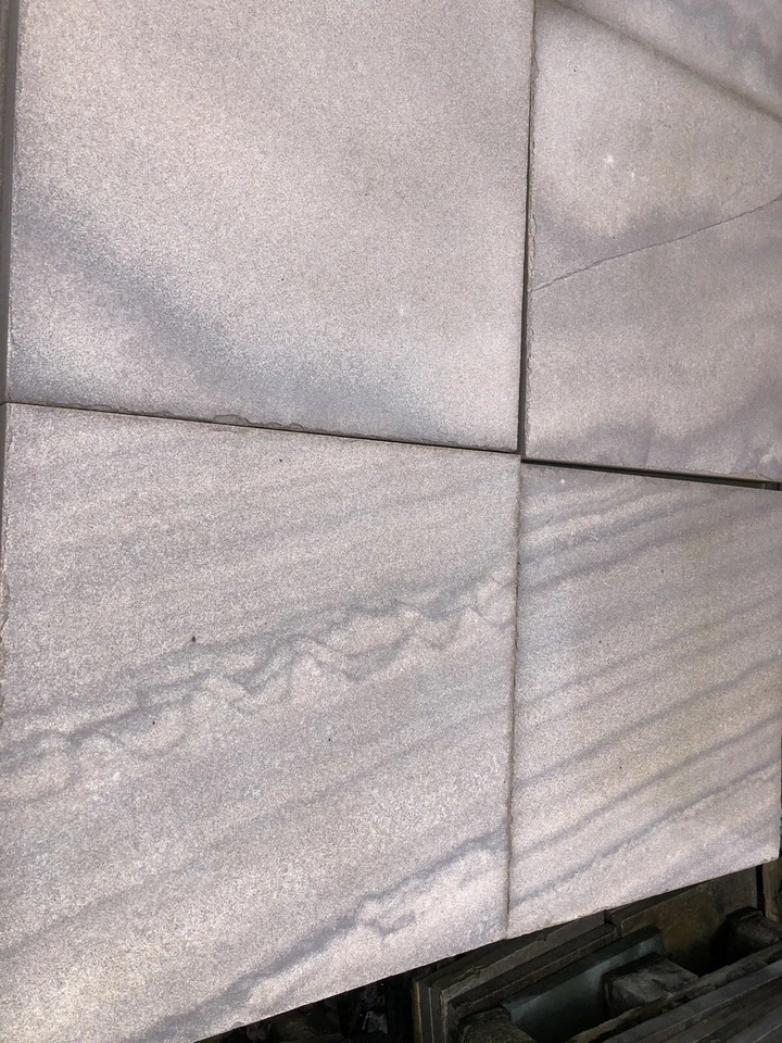 Terrassenplatten Naturstein Sandstein Hell Braun 40x40cm Gemasert  1 Qm - Bild 2 von 4