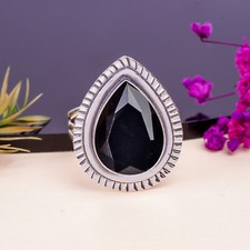Black Onyx Gemstone 925 Sterling Silver Ring Handmade Jewelry Gift For Friends.