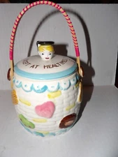 I LOVE TO EAT EXCEPT AT MEALTIMES Vtg Cracker Cookie JAR UCAGCO Japan