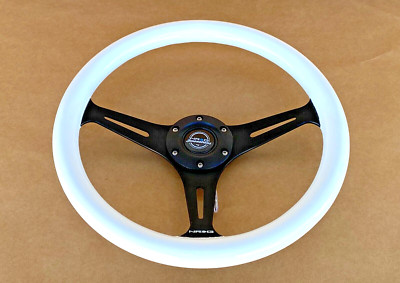 SALE NRG ST-015BK-WT 350mm 1.5'' Deep Dish Mahogany Wood Grain Steering Wheel