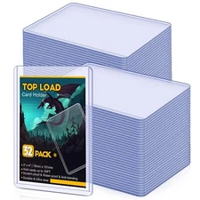 32 Count Topload Card Holder Sooez 35PT Topload Card Protector 3" x 4" Hard P...