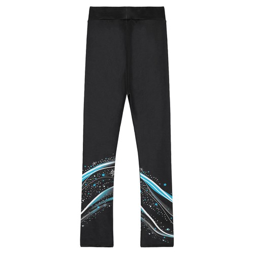 Kids Girls Ice Skating Pants Figure Skating Elastic Waistband Printed Leggings - Picture 11 of 69