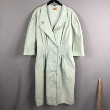 Vintage Prima Coat Womens 3xl Xxxl Mint Green Twill Double Breasted Retro