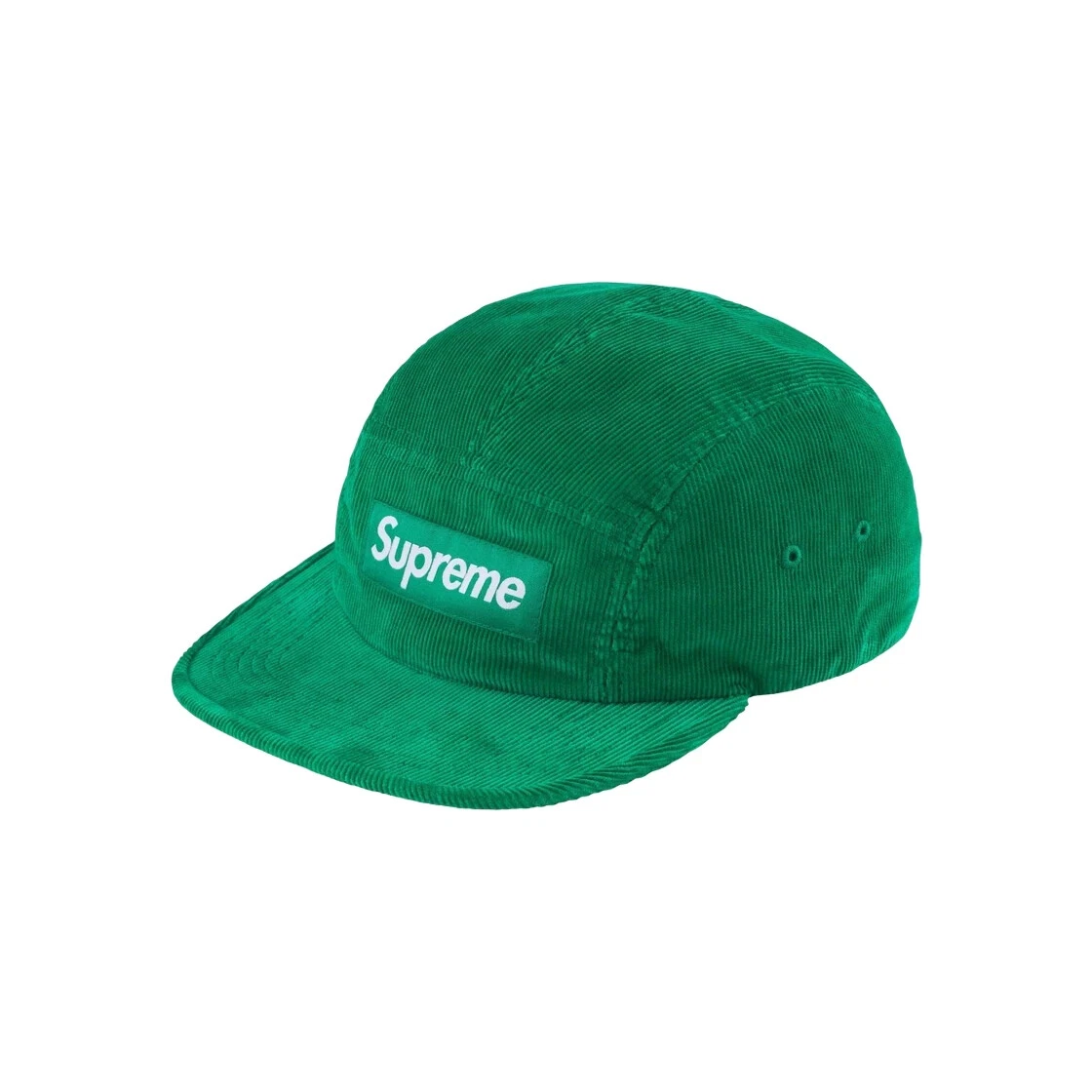 Casquette de camp Supreme velours côtelé vert   23FW  