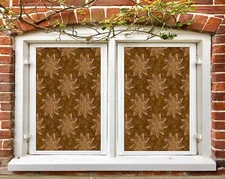 3D Brown Petals O498 Window Film Print Sticker Cling Stained Glass UV Block Am