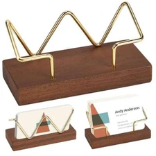 Wooden Business Card Holder for Desk Display Holder Desktop Business Card