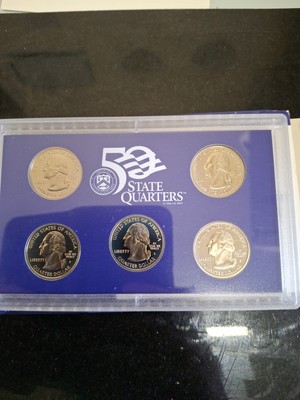 2001 S SILBER US postfrisch 50 State Quarter 5 münzfestes Set mit Box und Zertifikat