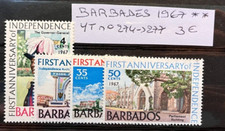 TIMBRES BARBADES 1967 YT N° 274 à 277 NEUFS ** MNH