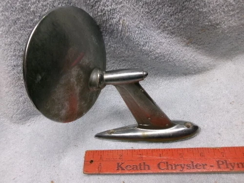 ** VINTAGE - CHROME CAR MIRROR - oldie but goodie - CLEAR Glass MIRROR **