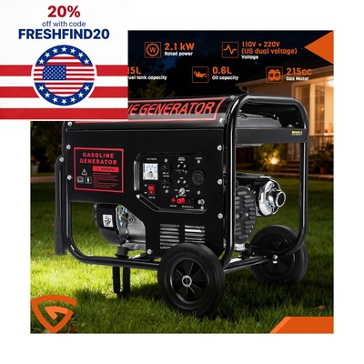3000W Portable Inverter Generator Gas Powered Quiet for Home Backup Construction