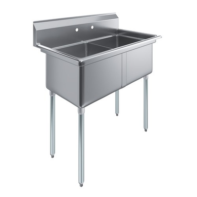 #ad #ad 41 in. x 23.5 in. Stainless steel Two Compartment Sink with 18 in. x 18 in. Bowl $595.95