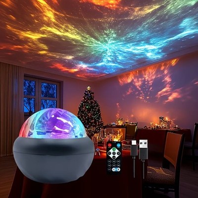 7 Color Dynamic Northern Lights LED Night Light Wave Starry Sky Projection Lamp