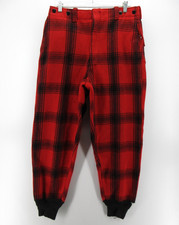 VINTAGE Sears Roebuck Co Pants Men 33X29 Red JC Higgins Hunting Mackinaw 50s 60s