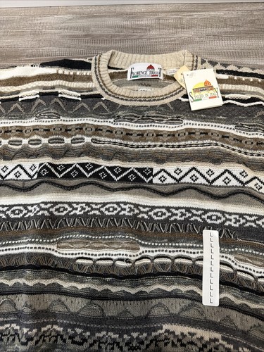 Suéter Florence Tricot Estilo Coogi Tejido 3D Multicolor Tono Tierra Para Hombres Talla L Nuevo con Etiquetas - Imagen 2 de 8