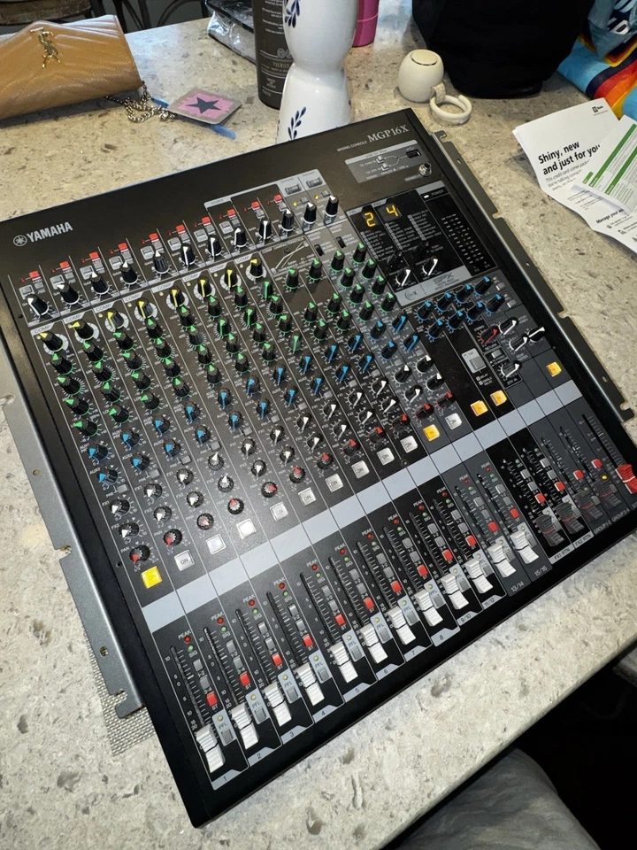 Yamaha MGP16X 16-Channel Mixer w/ Adapter Test Completed Working - Image 3 of 4