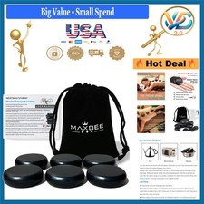 Hot Stones Massage Kit 6 Basalt Stones for Full Body Spa Therapy Pain Relief