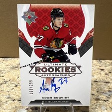 2019-20 Upper Deck Ultimate Rookies Adam Boqvist AUTO /299 Chicago Blackhawks