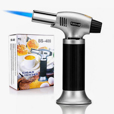 2500 F Butane Torch Lighter, Refillable Kitchen Cooking Torch w Adjustable Flame