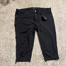 Women  s NWT Iris Jeans Plus Size Capri Pants Stretch Mid Rise 5 Pockets Black