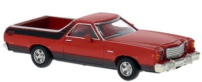 Brekina 1974 Ford Ranchero GT - Red/Black 1/87 #18225 HO Scale