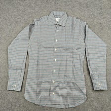 Eton Dress Shirt Mens 15.5/39 M Multicolor Gingham Slim Fit Cotton Linen Blend