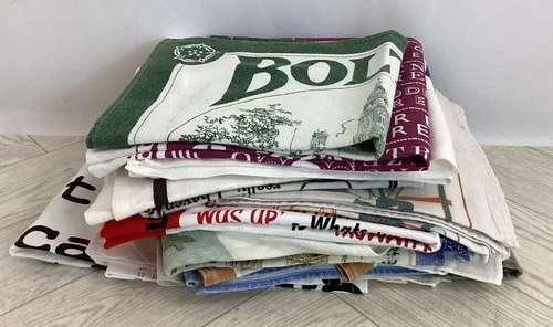 Mixed Lot 24 Vintage Retro Tea Towels Souvenir Etc #VG