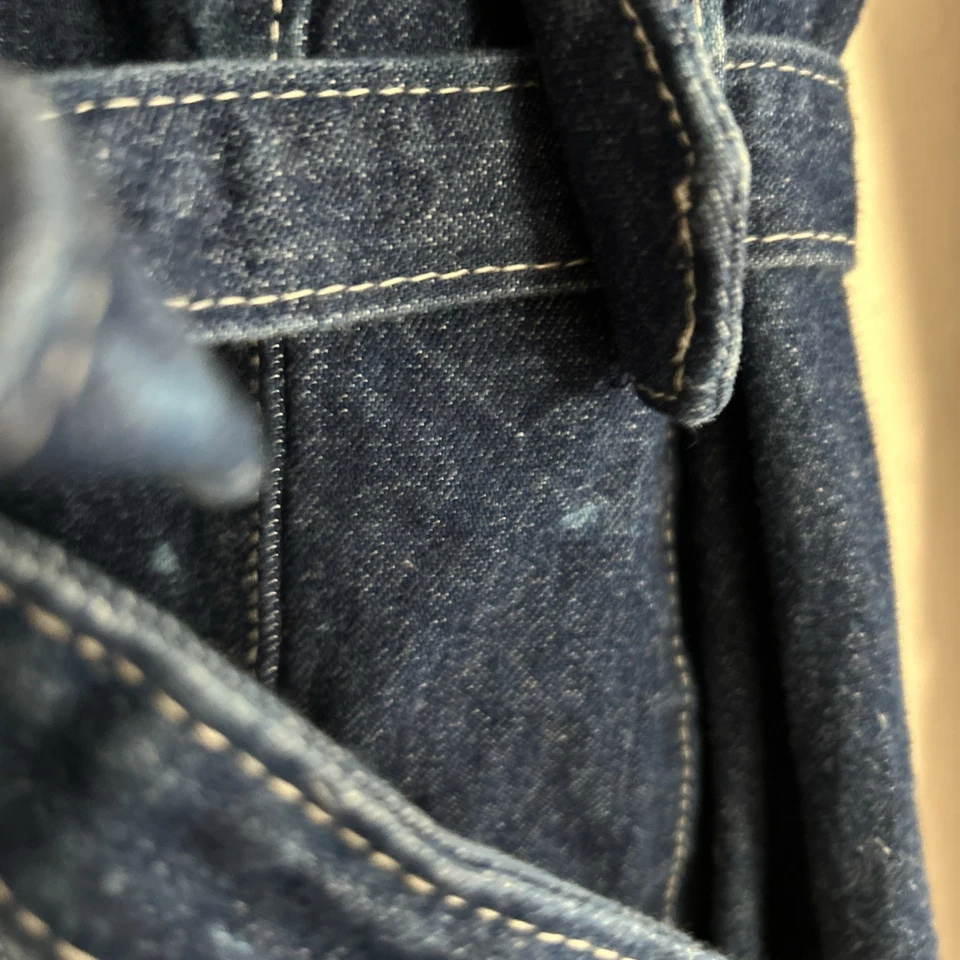 Anna Sui Blue Denim Jean Belted Jacket Blazer 4 S Vintage Luxury Chic 90s Y2K - Image 3 of 4