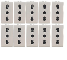 10 Pezzi Presa Bipasso Bivalente 2P+T 10/16A, Compatibile Con Bticino Matix ® (1