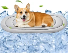 Pet Dog Cooling Mat 35“x19” Reversible Pad for Dogs 35x19 IN, Grey 