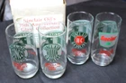 VINTAGE SINCLAIR OIL'S 75TH ANNIVERSARY GLASS COLLECTION ~ 4 GLASSES W/ BOX