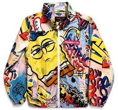 Members Only SpongeBob Jacket Nickelodeon Windbreaker Cartoon