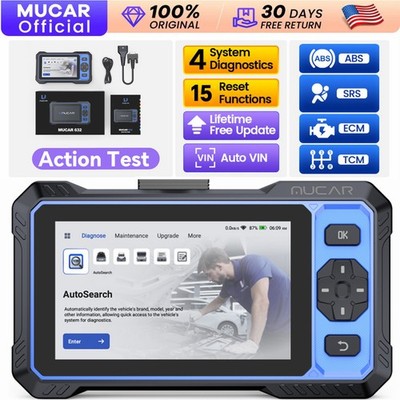 2026 MUCAR 632 Bidirectional OBD2 Diagnostic Scanner ABS SRS Fault Code Reader 