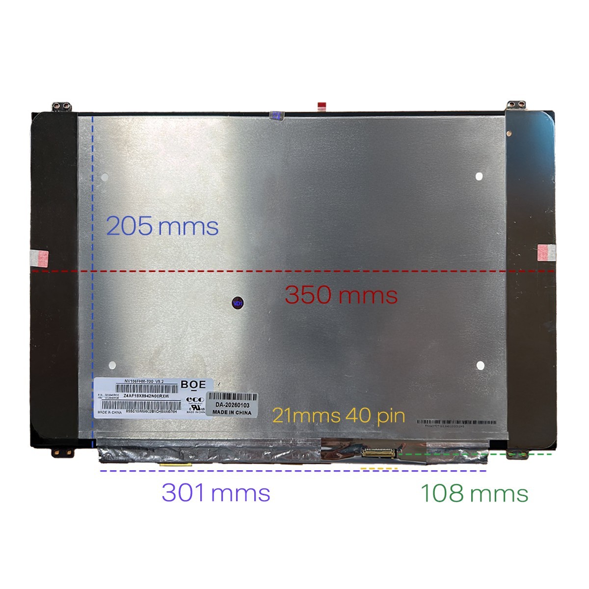 Dalle écran tactile 15.6 FHD 40 broches pour PC portable Dell Inspiron 15 5565