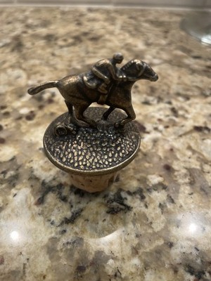 Blanton's Bourbon Whiskey Bottle Stopper Letter ''L  Horse Jockey Cork Topper