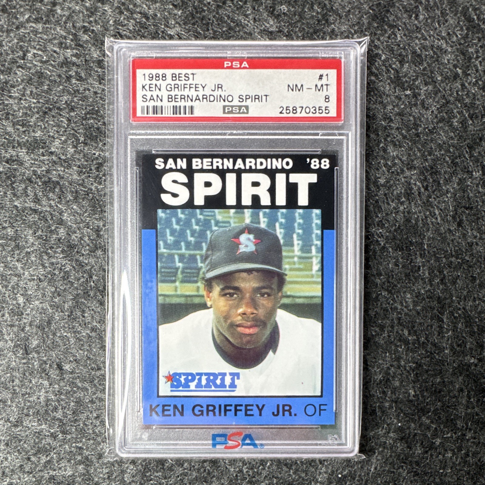 Best 1988 San Bernardino Spirit Ken Griffey Jr. Rookie #1 PSA 8 Cert 25870355 view 1