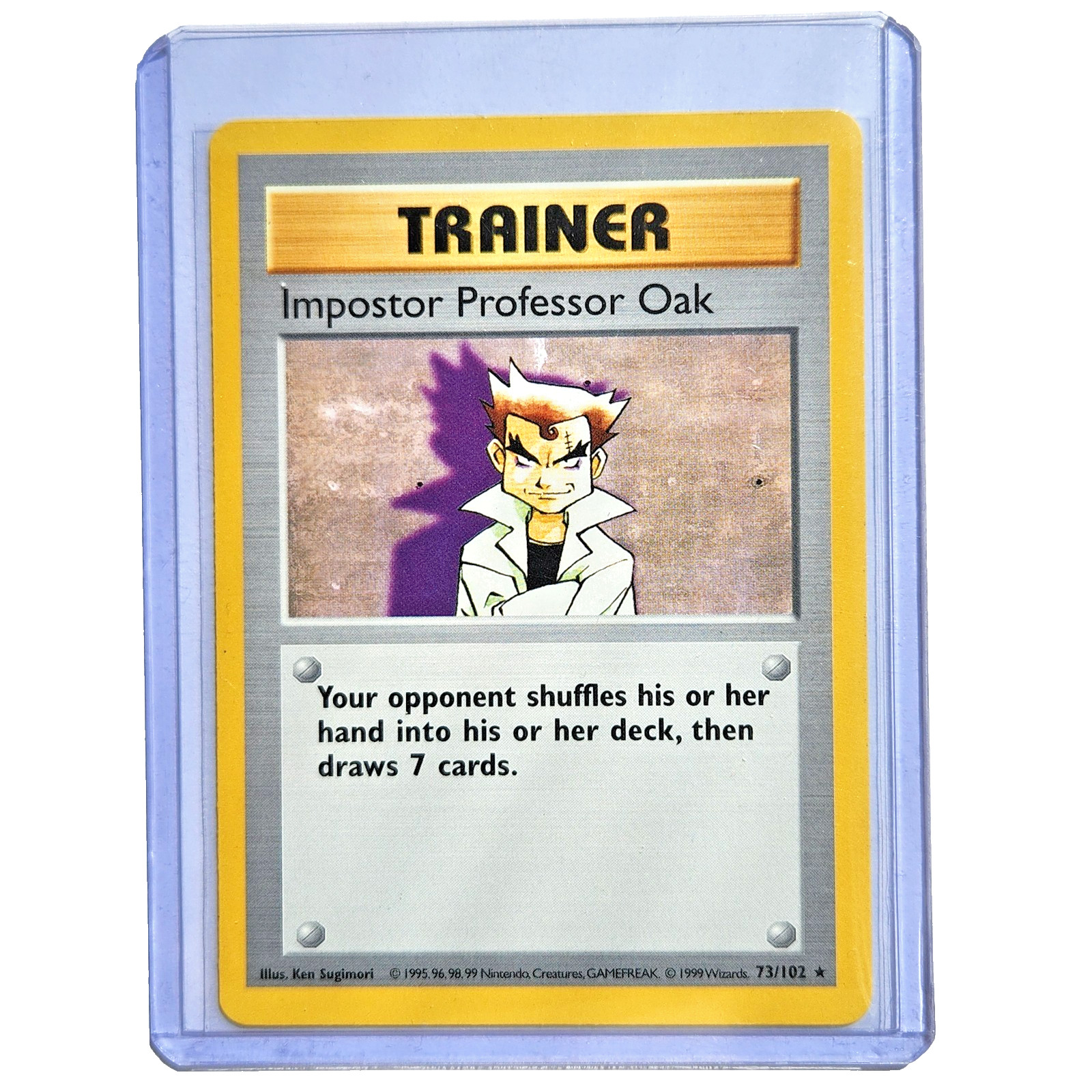 Imposter Professor Oak 73/102 Shadowless  Pokemon TCG Base LP Vintage 1999 Card