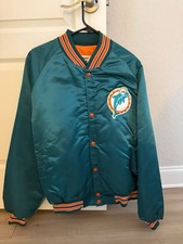 Miami Dolphins Chalk Line Satin Bomber Vintage Jacket
