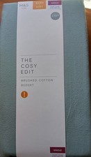 M&S The Cosy Edit Brushed Cotton Dusty Green Single Bedset