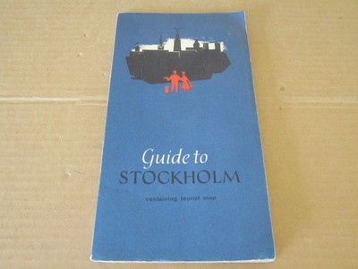 1954 Guide to Stockholm Sweden w/ fold-out map