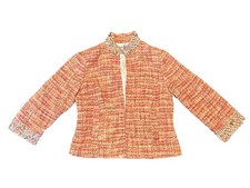 Chico s Embellished Tweed Blazer Multi-Color Pearls Sequins, Size 0