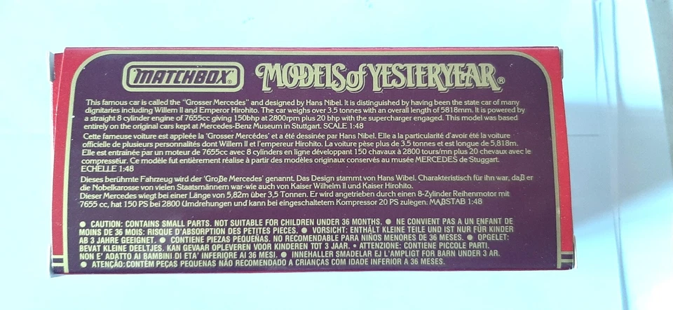 Matchbox Models of Yesteryear Y40 1931 Mercedes Benz 770 1:48 - Immagine 4 di 4
