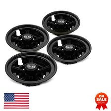 Golf Cart Hub Caps 8 Inch Black Chrome Snap On 4 Pack Wheel Covers Club Car