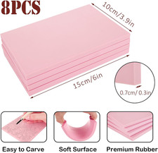 8PCS 4X6 Inch Linoleum Carving Blocks for Printmaking, Rubber Linocut Block S...