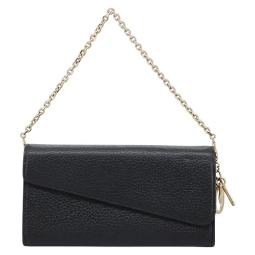Portefeuille Dior Diorissimo en cuir noir authentique