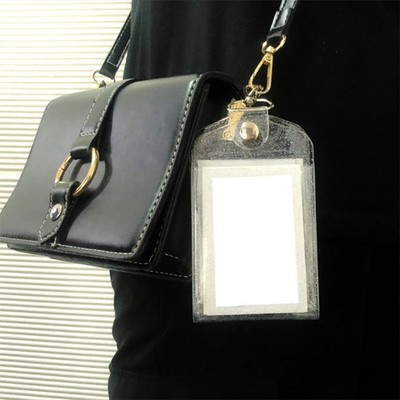 Portable Business Credit Badge Holder Purse Wallet Keychain for Key Ring