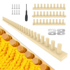 48" Wooden Chunky Blanket Loom, Adjustable Knitting Loom Kit for DIY Chunky K...