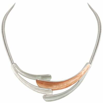 Unity Halskette zweifarbig Rosegold Emaille Statement silberfarben