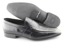 Men's SALVATORE FERRAGAMO 'Django' Black Leather Loafers Size US 9 - 2E